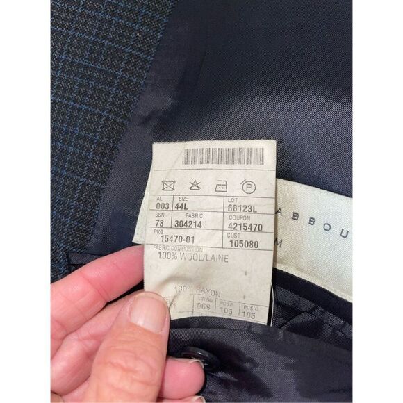 Joseph Abboud Mens‎ Blazer Sport Coat Two Button Casual Jacket Size 44L Wool A33 - Picture 4 of 16